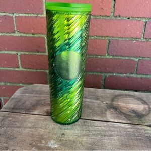 Starbucks Green Tumbler Holiday Green Swirl 2022